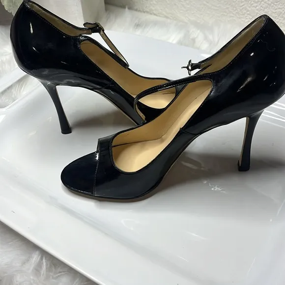 Manolo Blahnik VintageBlack Peep Toe MaryJane Heels