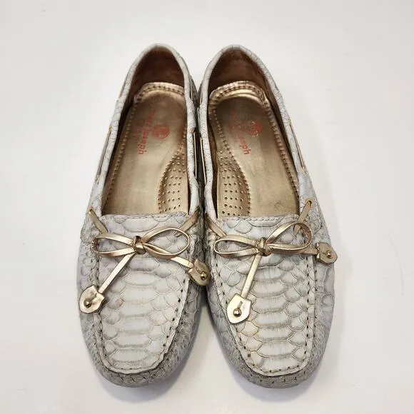 Marc Joseph Cypress Hill Exotic Driving Loafer Mocs Size 7.5 Snake Print Leather
