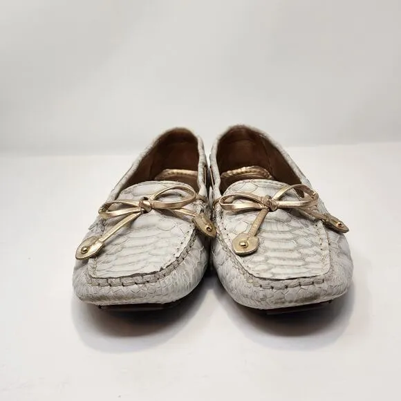 Marc Joseph Cypress Hill Exotic Driving Loafer Mocs Size 7.5 Snake Print Leather