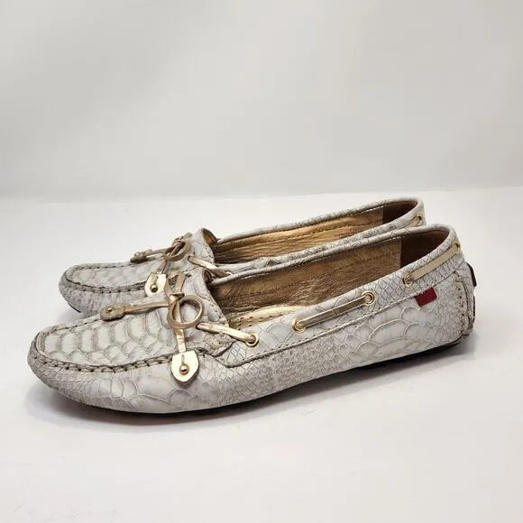 Marc Joseph Cypress Hill Exotic Driving Loafer Mocs Size 7.5 Snake Print Leather
