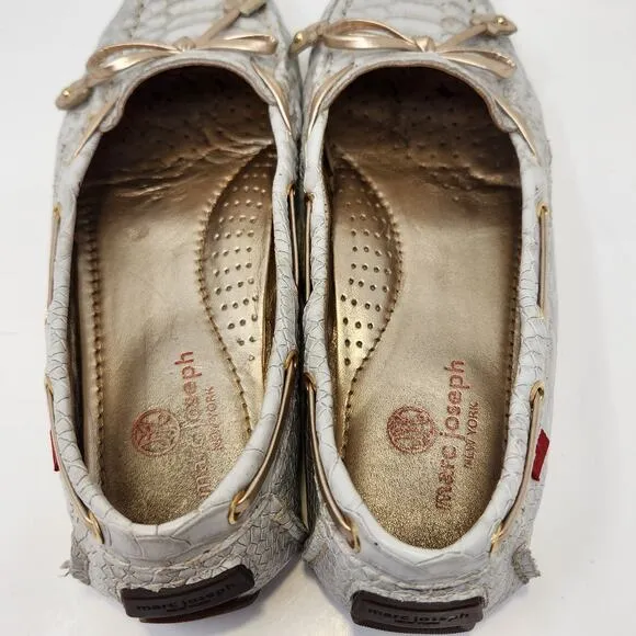 Marc Joseph Cypress Hill Exotic Driving Loafer Mocs Size 7.5 Snake Print Leather