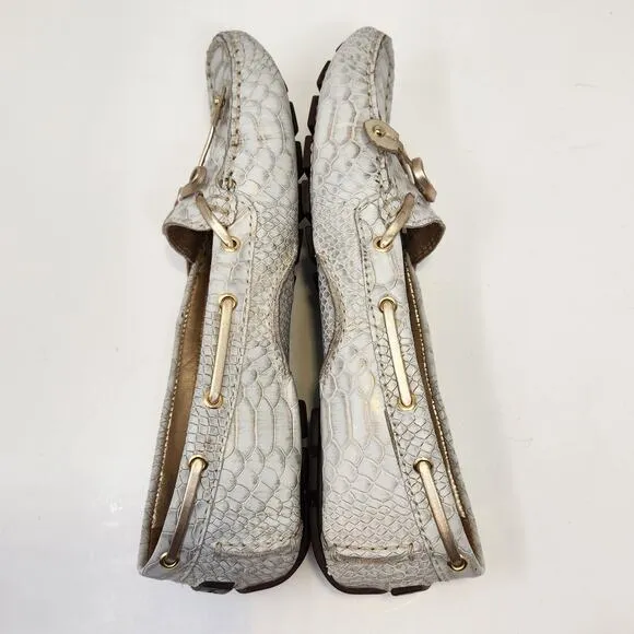 Marc Joseph Cypress Hill Exotic Driving Loafer Mocs Size 7.5 Snake Print Leather