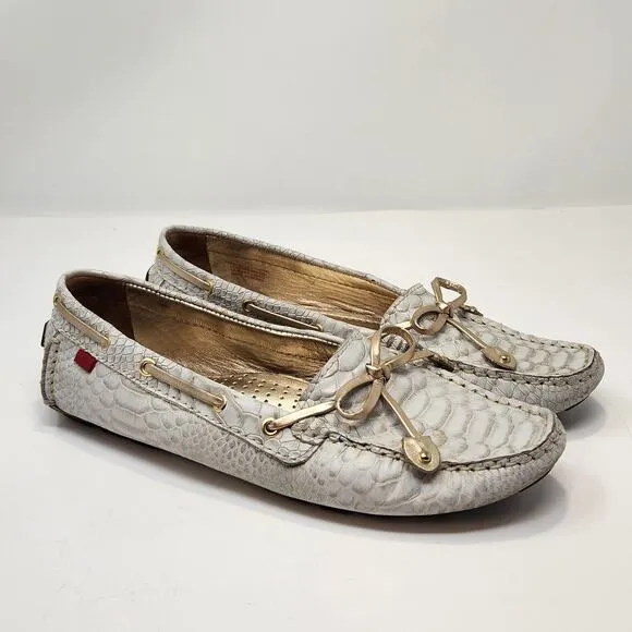 Marc Joseph Cypress Hill Exotic Driving Loafer Mocs Size 7.5 Snake Print Leather