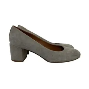 Margaux The Heel Steel Gray Suede Block Heel Shoes- Size 7
