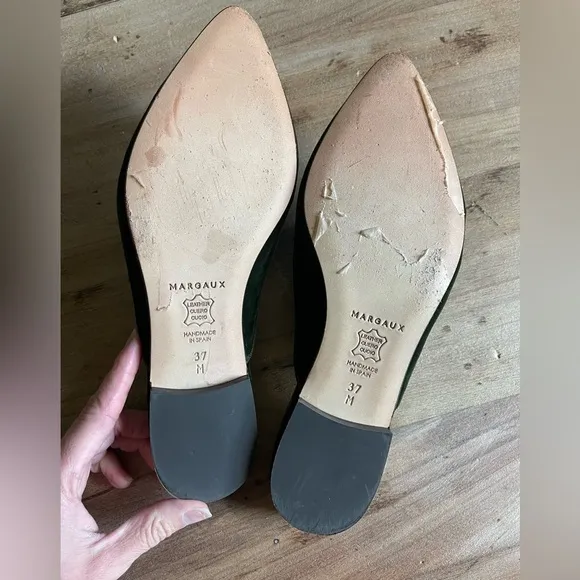 Margaux Women's Green Velvet Slip On Mules Made in Spain size 37