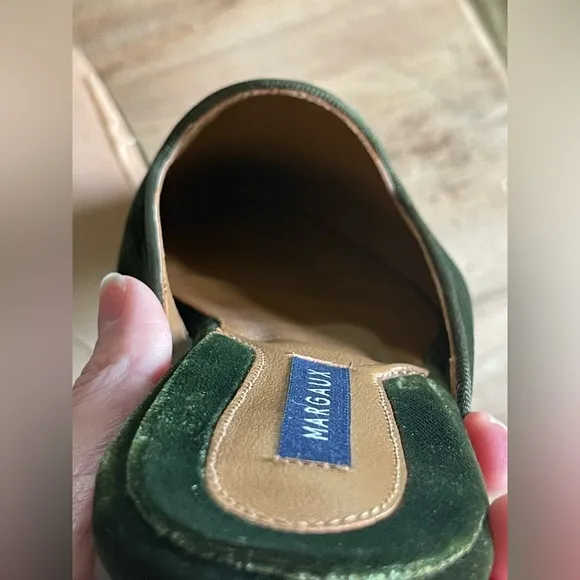 Margaux Women's Green Velvet Slip On Mules Made in Spain size 37