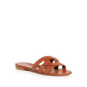 MARION PARKE Womens Camel Brown Straps Jenny Almond Slide Sandals Shoes 37.5