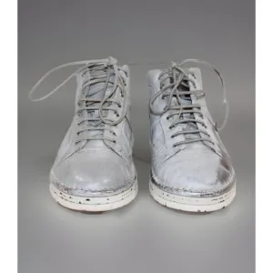 Marsell Shoes Mens 40 Gomme Silver Metal Leather Loafer Minimalist Lace Up Italy