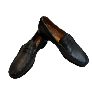 Martin Dingman Slate Gray Maxwell Sheepskin Leather Penny Loafers Size 12