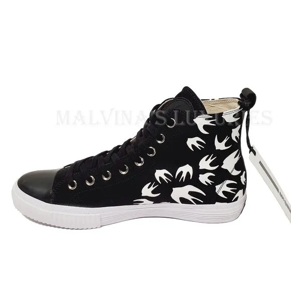 McQ ALEXANDER McQUEEN SNEAKERS SWALLOW BLACK HIGH TOP SHOES