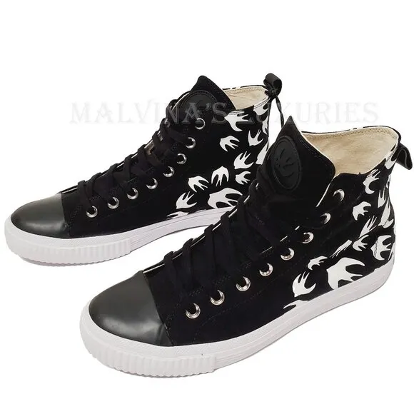 McQ ALEXANDER McQUEEN SNEAKERS SWALLOW BLACK HIGH TOP SHOES