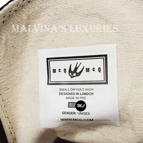 McQ ALEXANDER McQUEEN SNEAKERS SWALLOW BLACK HIGH TOP SHOES