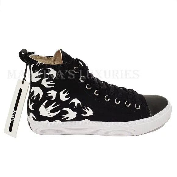 McQ ALEXANDER McQUEEN SNEAKERS SWALLOW BLACK HIGH TOP SHOES