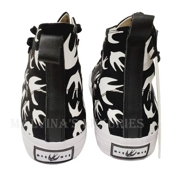 McQ ALEXANDER McQUEEN SNEAKERS SWALLOW BLACK HIGH TOP SHOES