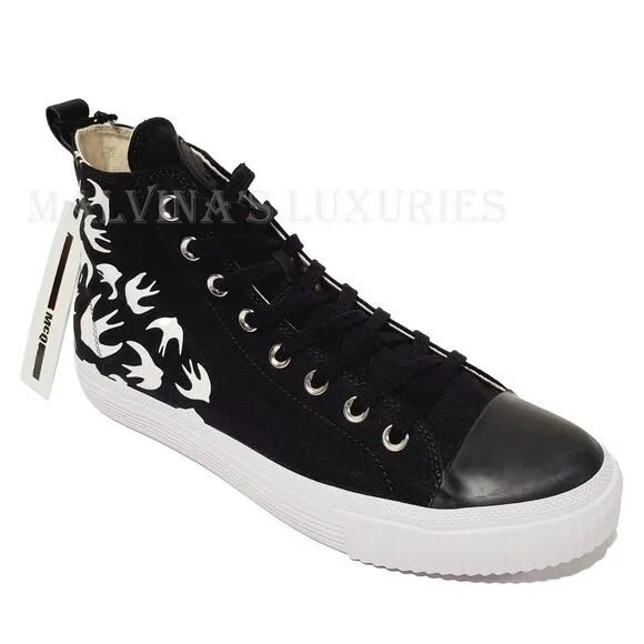 McQ ALEXANDER McQUEEN SNEAKERS SWALLOW BLACK HIGH TOP SHOES