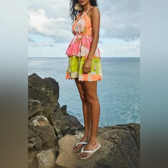 Medium FARM Rio Neon Garden Cotton Short Dress