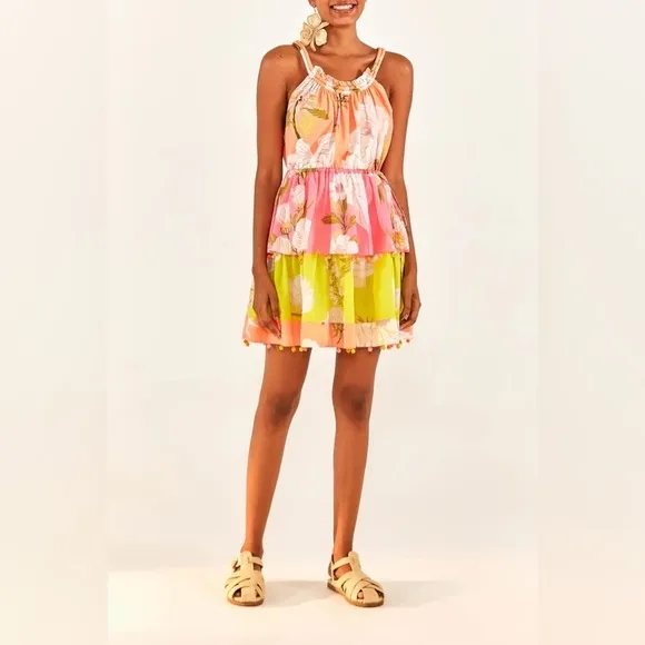 Medium FARM Rio Neon Garden Cotton Short Dress