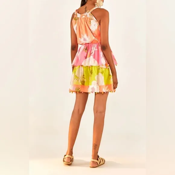 Medium FARM Rio Neon Garden Cotton Short Dress