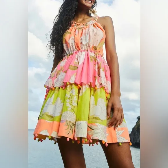 Medium FARM Rio Neon Garden Cotton Short Dress