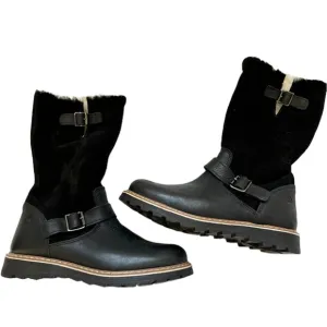 Melania Made in Italy genuine leather little girls winter fur boot NEW