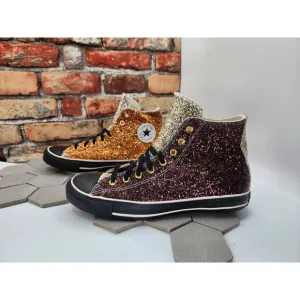 Men Sz 10 Converse Chucks  Glitter High Top All Star JW Anderson Copper Bronze