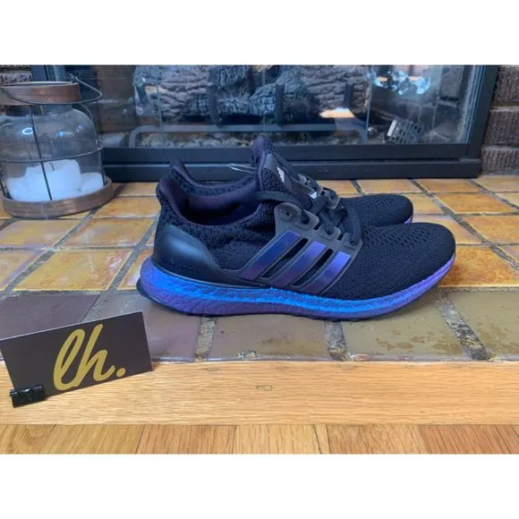 Mens 8 Adidas Ultraboost 5.0 DNA “Black Metallic Blue” Athletic Running Shoes GY
