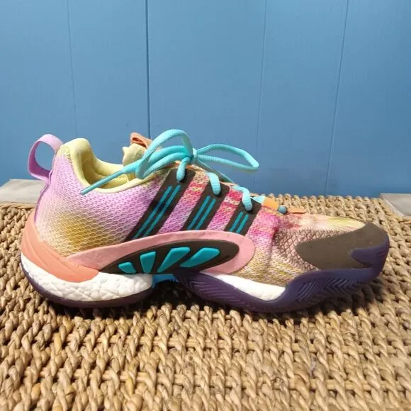 Mens Adidas Pharrell Williams Crazy byW 2.0 Yellow Tint Chalk Coral Trace Purple