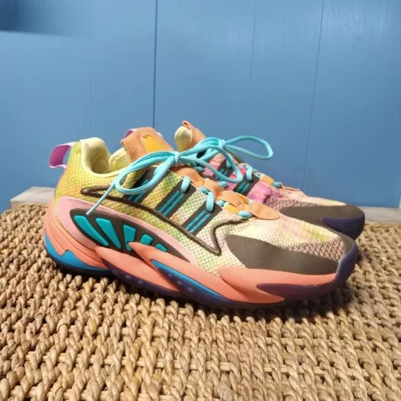 Mens Adidas Pharrell Williams Crazy byW 2.0 Yellow Tint Chalk Coral Trace Purple