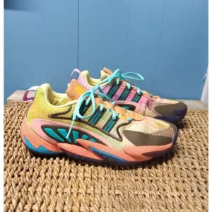 Mens Adidas Pharrell Williams Crazy byW 2.0 Yellow Tint Chalk Coral Trace Purple