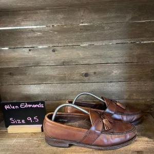 Mens Allen Edmonds Enfield Tassel Brown Leather Loafers Dress‎ Shoes Size 9.5 D