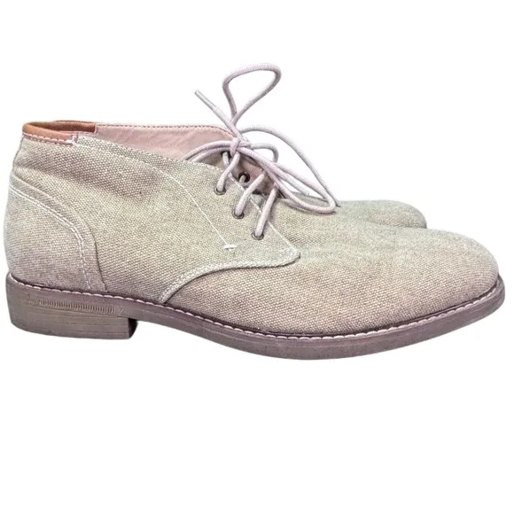 Men's Izod Memory Foam Incent Brown Oxford Canvas Casual Shoes size 9.5M