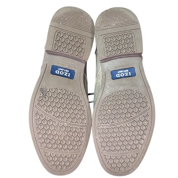 Men's Izod Memory Foam Incent Brown Oxford Canvas Casual Shoes size 9.5M