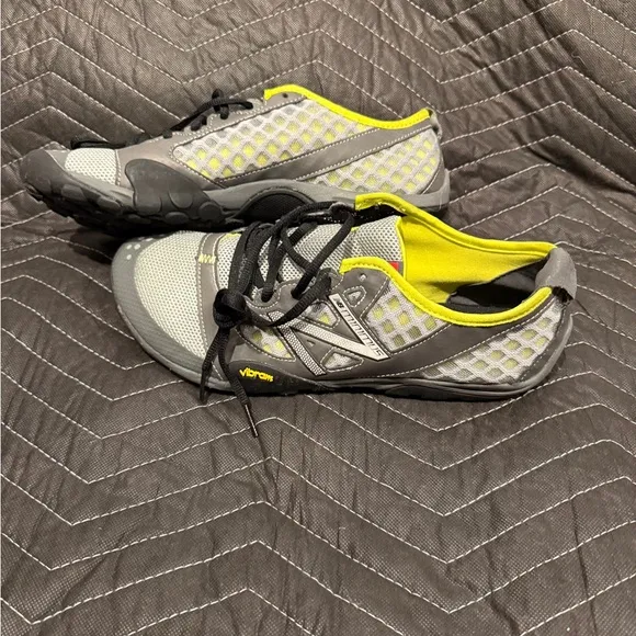 Men’s New Balance Vibram Minimus grey and yellow shoes. NEW, never worn!