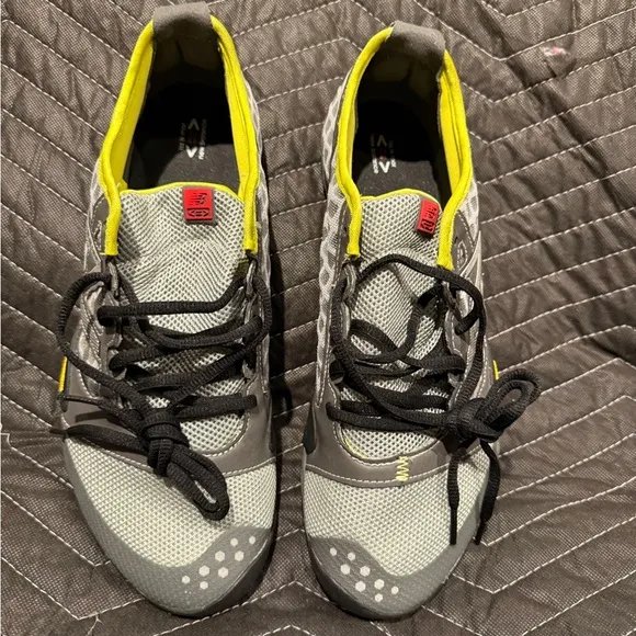 Men’s New Balance Vibram Minimus grey and yellow shoes. NEW, never worn!