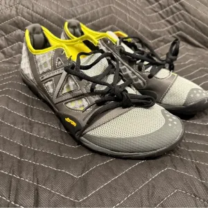 Men’s New Balance Vibram Minimus grey and yellow shoes. NEW, never worn!