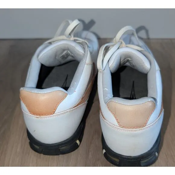 Men's Nike Air Golf Shoes White Leather Orange Swoosh Size 10.5W US 314909-181