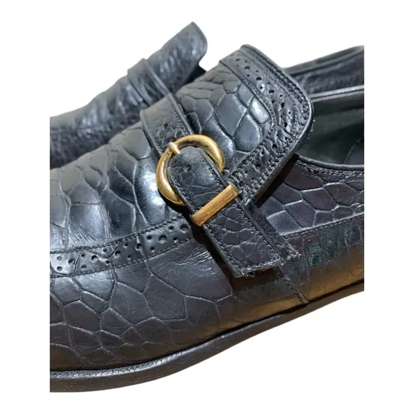 Men’s Vintage Edwin Clapp Turtle Skin Monk Strap Loafers Sz 12 AAA