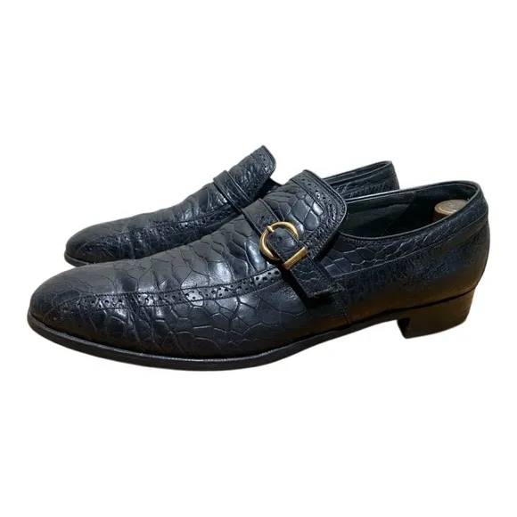 Men’s Vintage Edwin Clapp Turtle Skin Monk Strap Loafers Sz 12 AAA