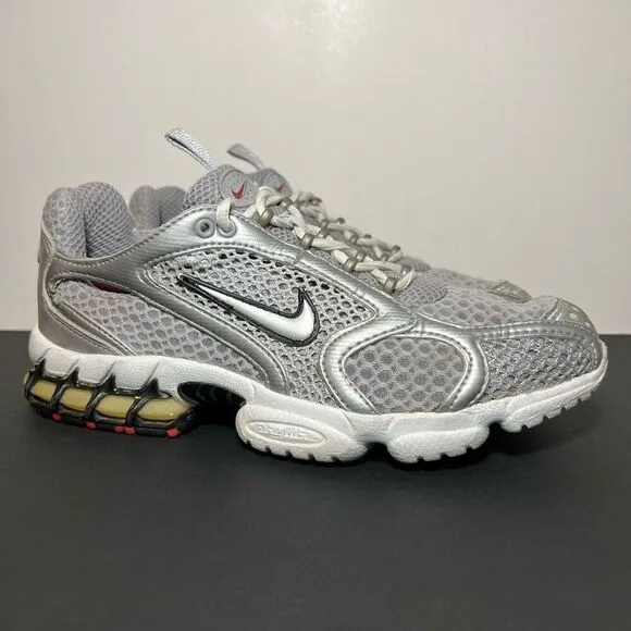 Mens VTG NIKE Air Zoom Spiridon Cage 2 Metallic Silver Athletic Shoes / Size 8.5