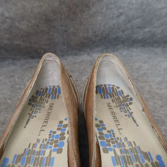 Merrell Shoes Womens 7 Mary Jane Wedge Slip On Loafer Leather Gabriella Brindle