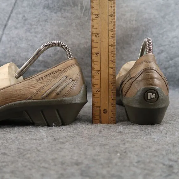 Merrell Shoes Womens 7 Mary Jane Wedge Slip On Loafer Leather Gabriella Brindle