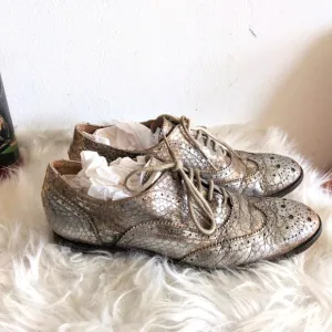 Metallic Italian Snakeskin Leather Loafers - Barneys New York