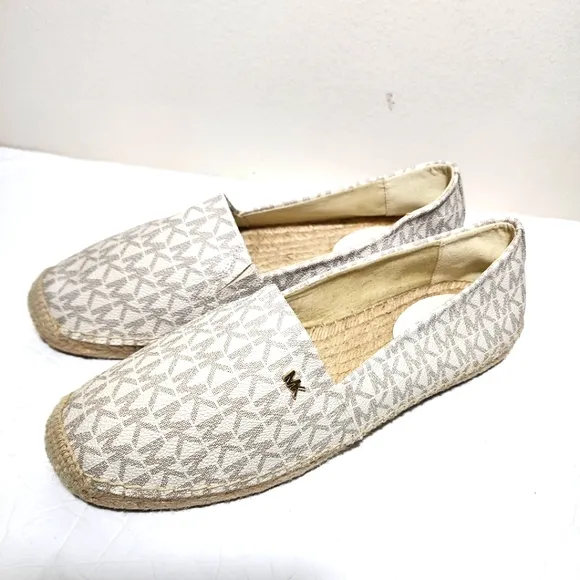 Michael Kors Kendrick Logo Printed Slip-On Espadrilles Women's Size 9M Shoes