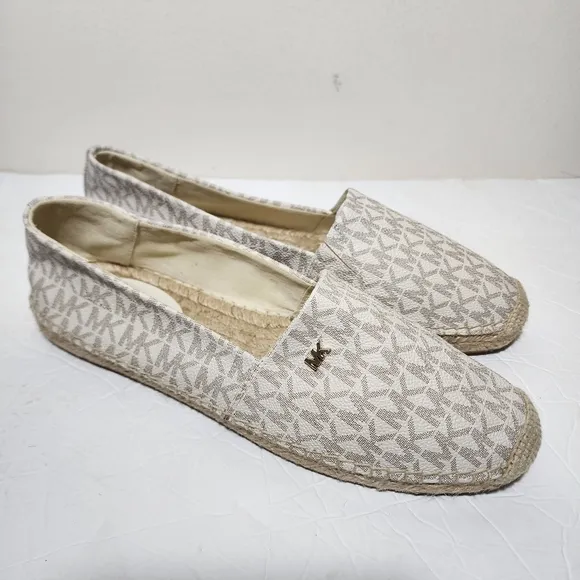 Michael Kors Kendrick Logo Printed Slip-On Espadrilles Women's Size 9M Shoes