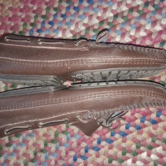 MINNETONKA Brown Men's Moosehide Loafer Moccasin SZ 10