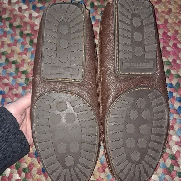 MINNETONKA Brown Men's Moosehide Loafer Moccasin SZ 10