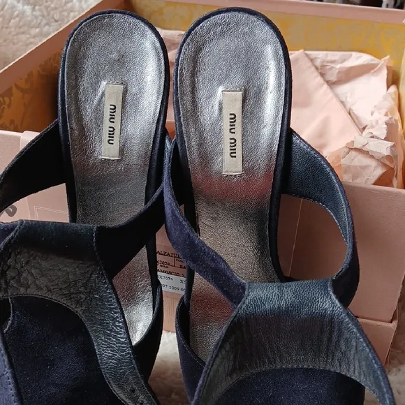 Miu Miu Blue Heels with Minimalist Design