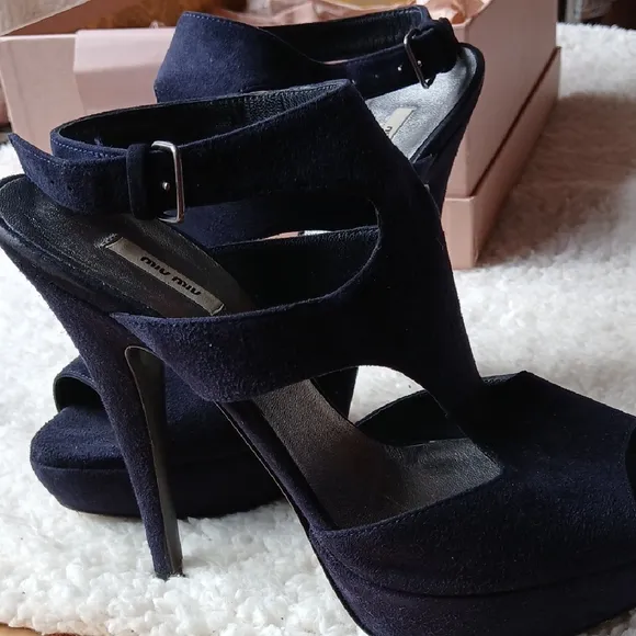 Miu Miu Blue Heels with Minimalist Design
