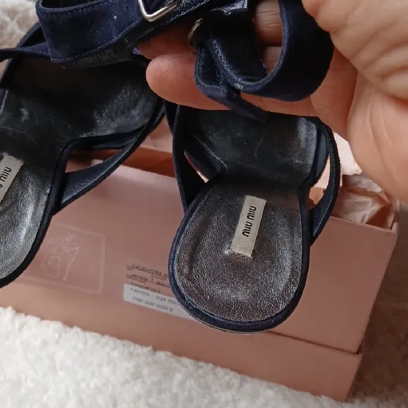 Miu Miu Blue Heels with Minimalist Design