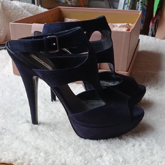 Miu Miu Blue Heels with Minimalist Design